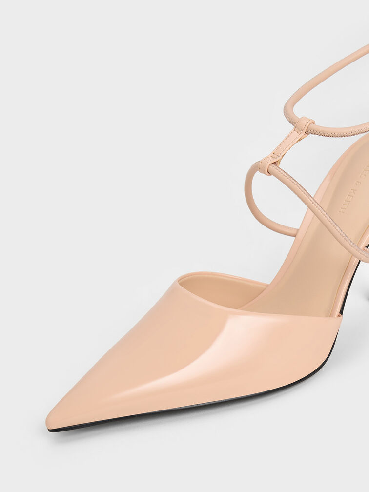 Patent T-Strap Pointed-Toe Pumps, Blush, hi-res
