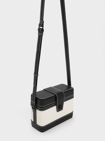 حقيبة كروسبودي بتصميم برونتي وتفاصيل متباينة, متعدد, hi-res