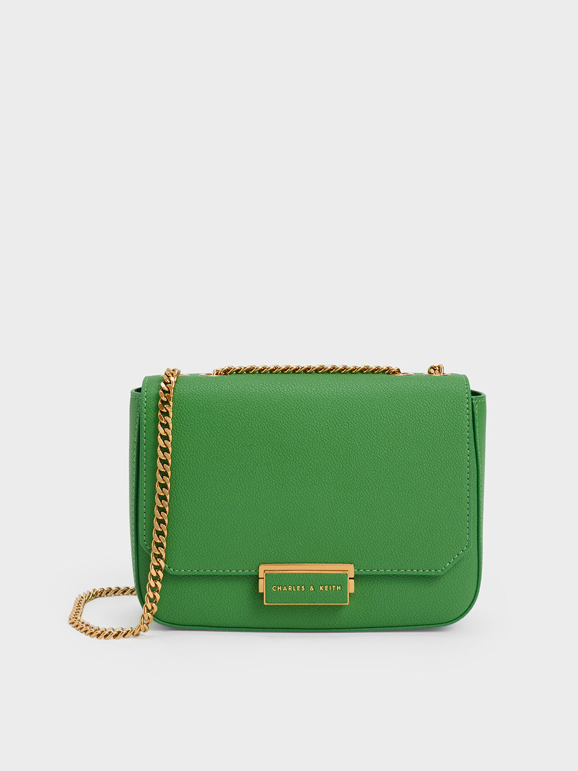 Green Push Lock Chain Handle Bag CHARLES KEITH SA