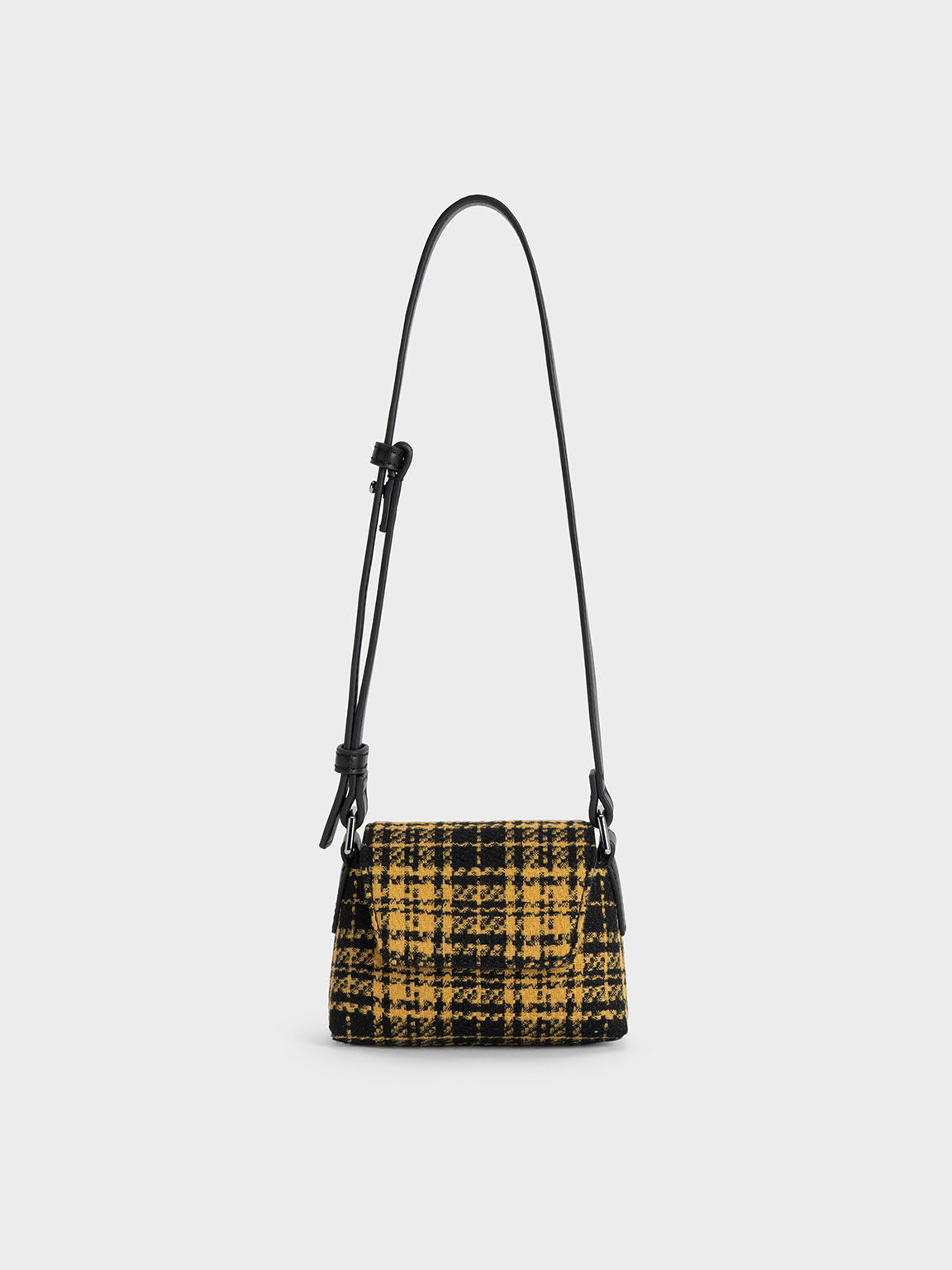 Woven Check-Print Mini Bag, Multi, hi-res