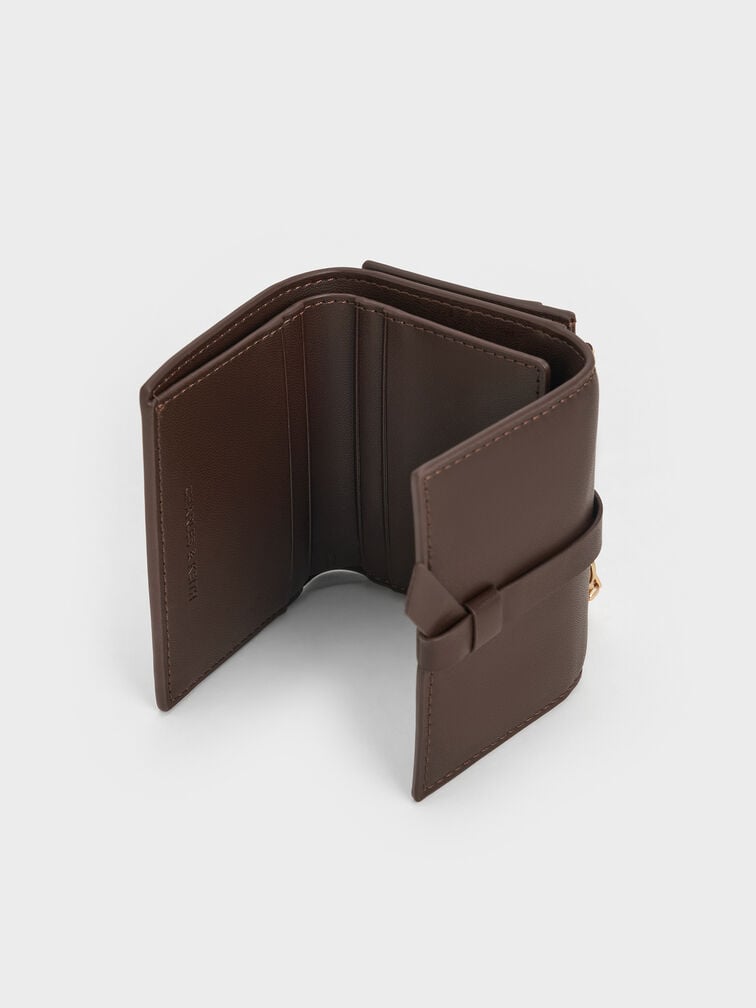 Calla Knotted-Strap Small Wallet, Espresso Brown, hi-res