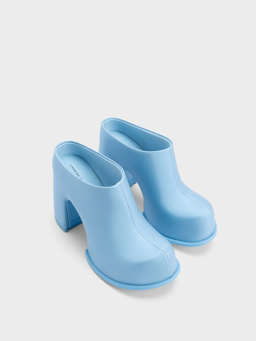 Pixie Platform Mules, Blue, hi-res