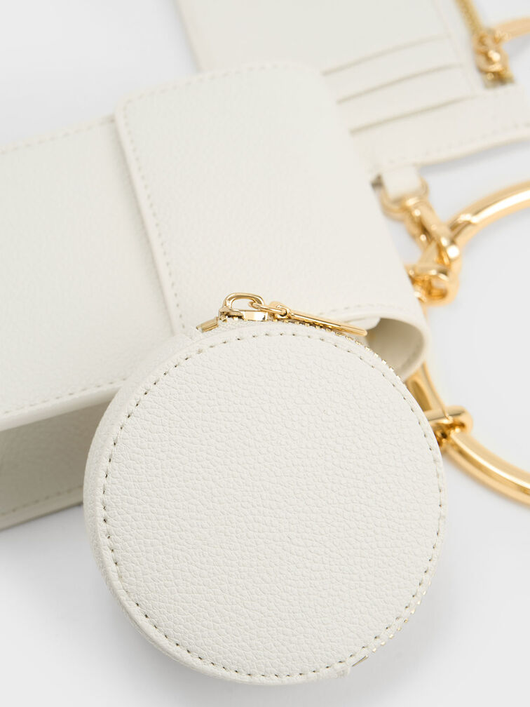 Chain Strap Ring-Detail Mini Bag, Chalk, hi-res