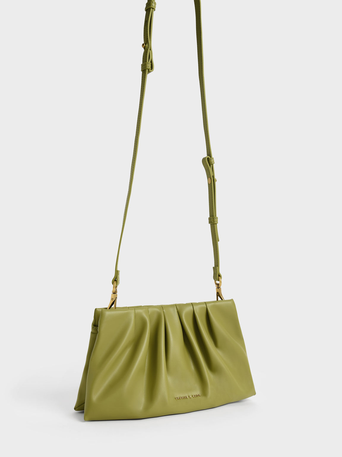 حقيبة كتف أفياري بمقبض مزين بالخرز, أخضر زيتي, hi-res