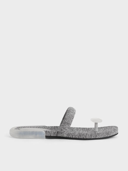 Electra Recycled Polyester Thong Sandals, Light Grey, hi-res