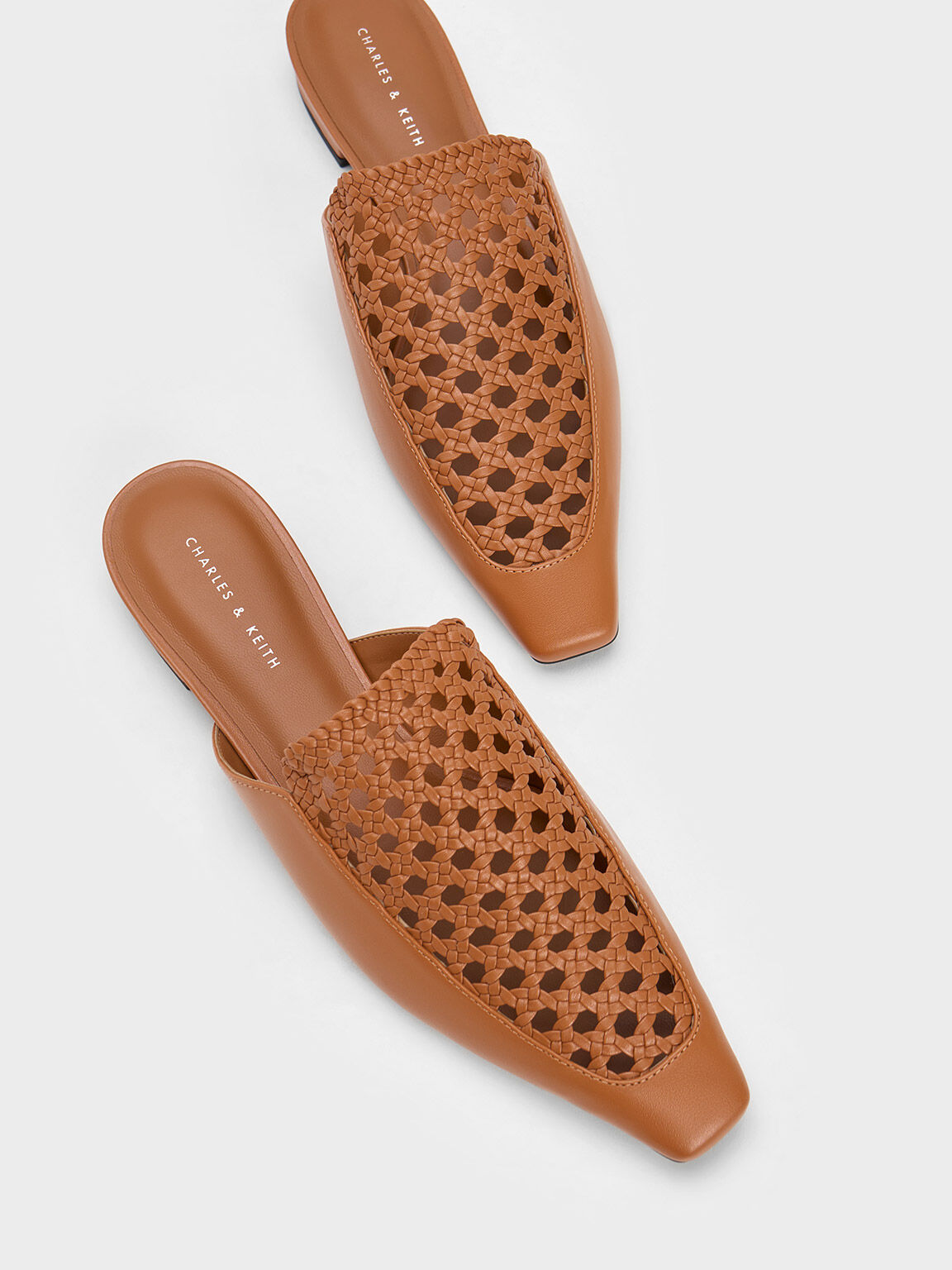 Cognac woven mules on sale