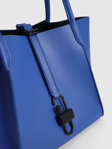 Balta Belted Tote Bag, Blue, hi-res