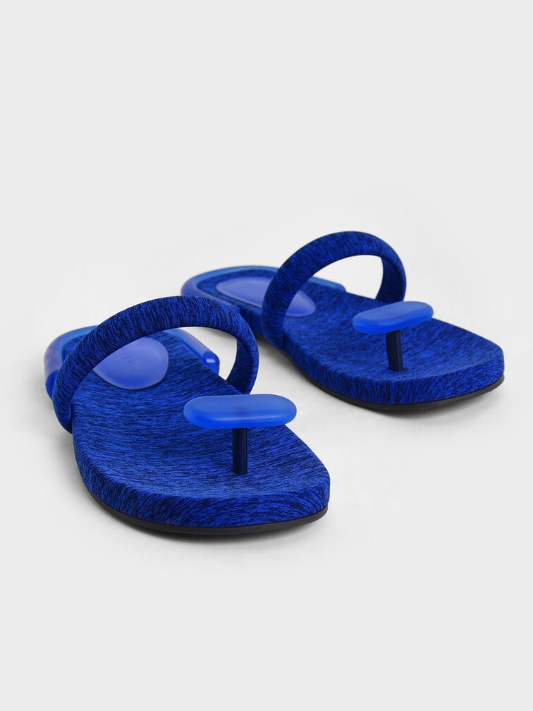 Electra Recycled Polyester Thong Sandals, Blue, hi-res