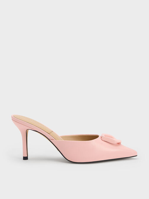 Gabine Leather Mules, Pink, hi-res