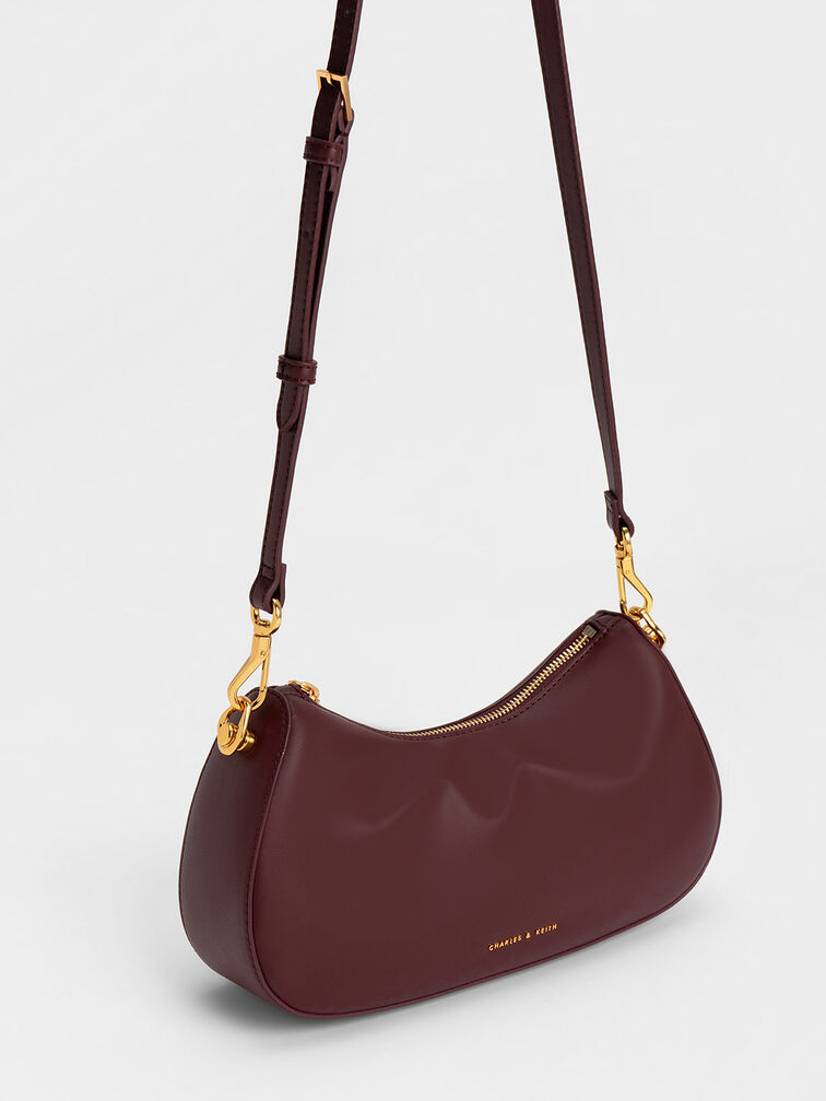 Moira Sculptural Shoulder Bag, Dark Chocolate, hi-res