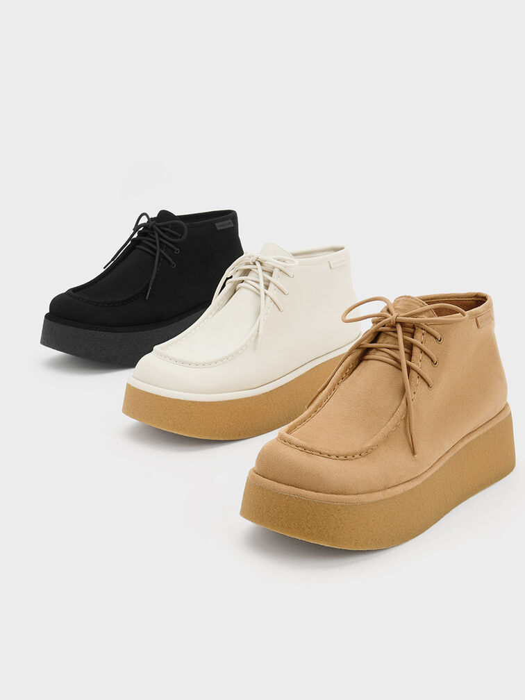 Molly Flatform Ankle Boots, Cream, hi-res