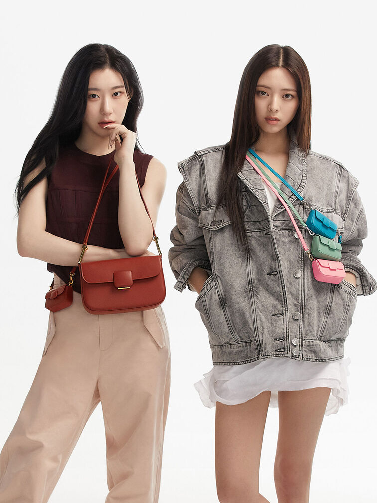 Micro Koa Square Push-Lock Bag, Brick, hi-res