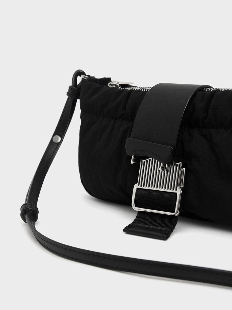 حقيبة هاتف آسبن بتصميم مكشكش, أسود, hi-res