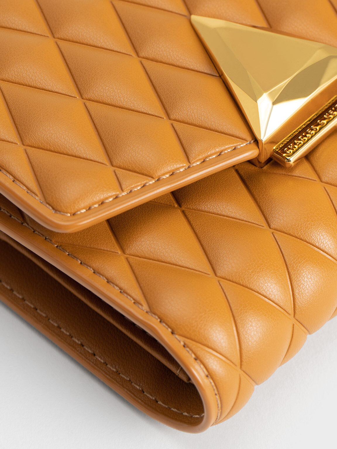 Quinlynn Metallic Accent Quilted Wallet, Orange, hi-res