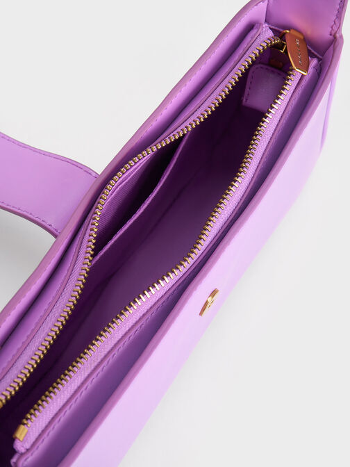 Gabine Curved Shoulder Bag, Violet, hi-res