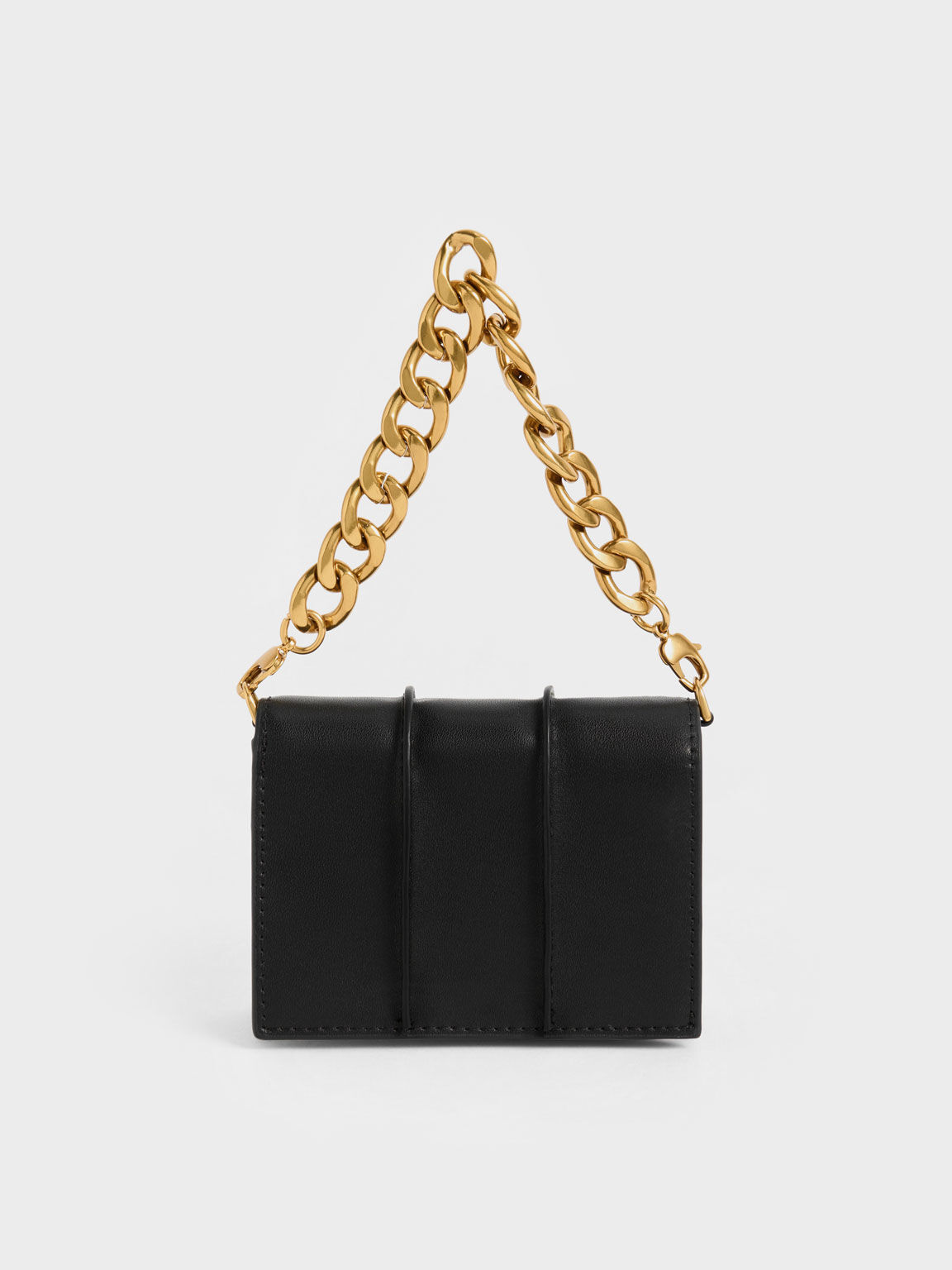 Arlys Chunky Chain Handle Mini Wallet, Black, hi-res
