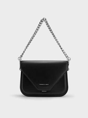 Kay Front Flap Crossbody Bag, Noir, hi-res