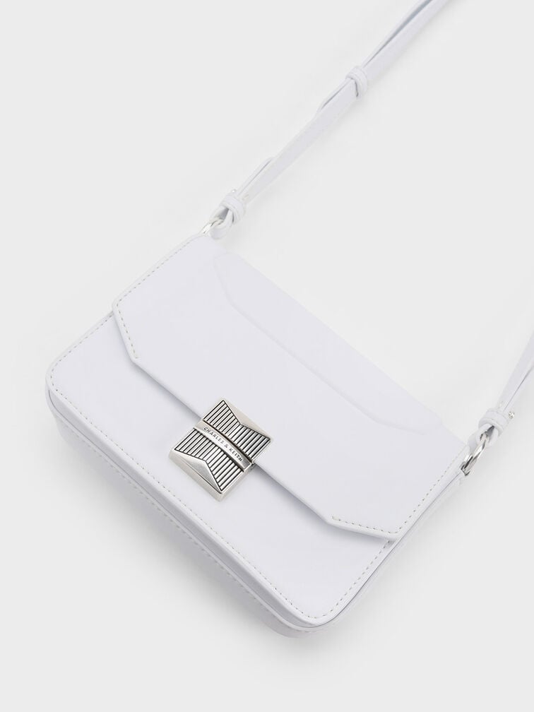 حقيبة كاليندا بلمسات معدنية, أبيض, hi-res