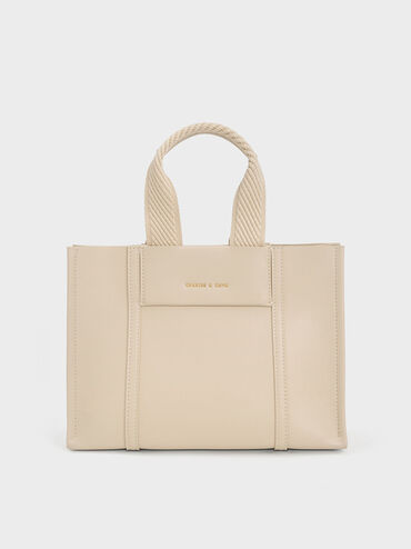 Mini Shalia Tote Bag, Beige, hi-res
