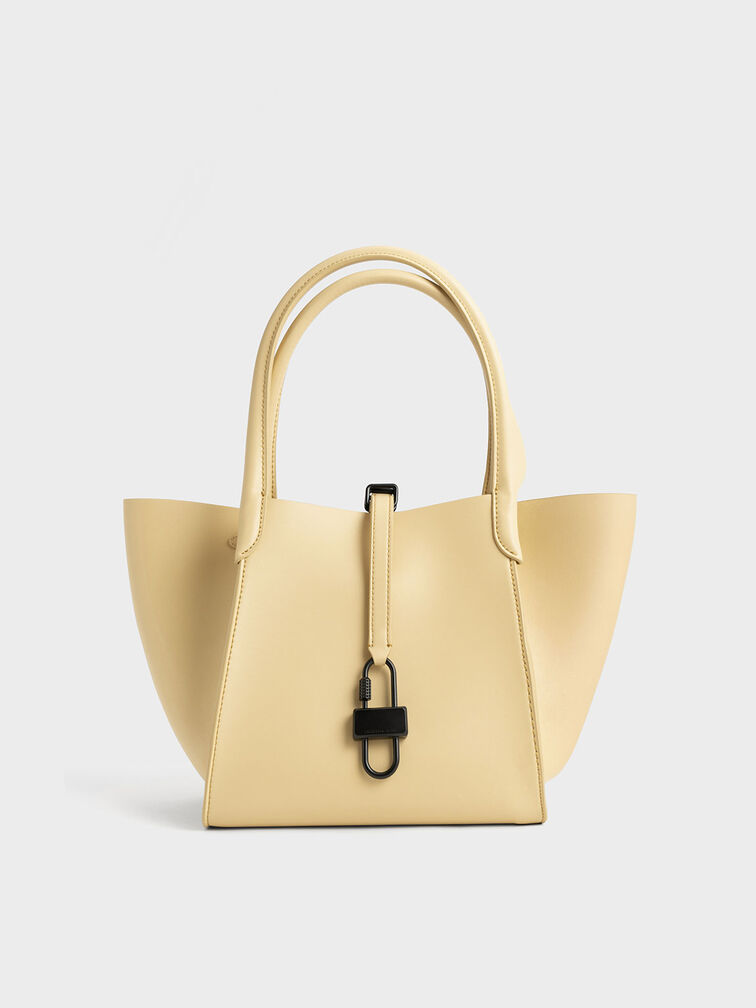 Balta Belted Tote Bag, Beige, hi-res