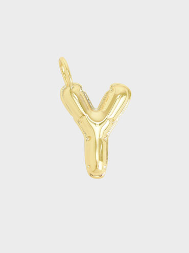 Alphabet 'Y' Charm, Gold, hi-res