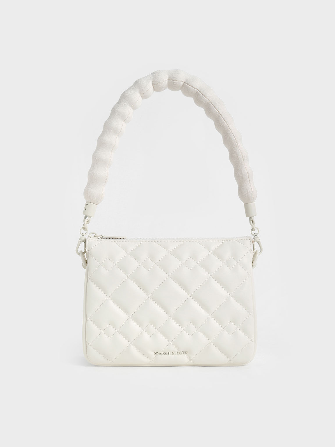 White Lana Quilted Shoulder Bag CHARLES KEITH SA