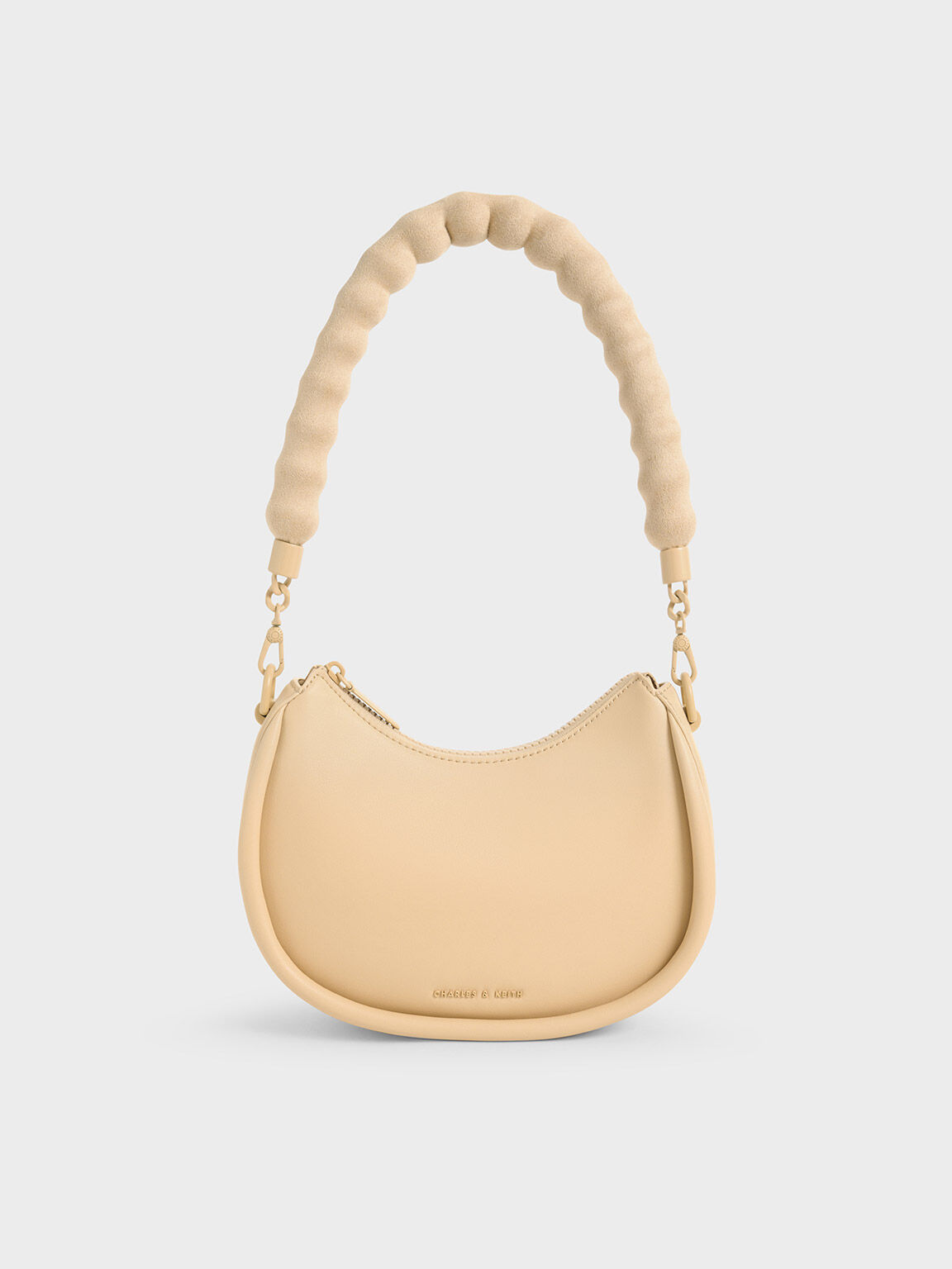 Lana Curved Shoulder Bag, Beige, hi-res