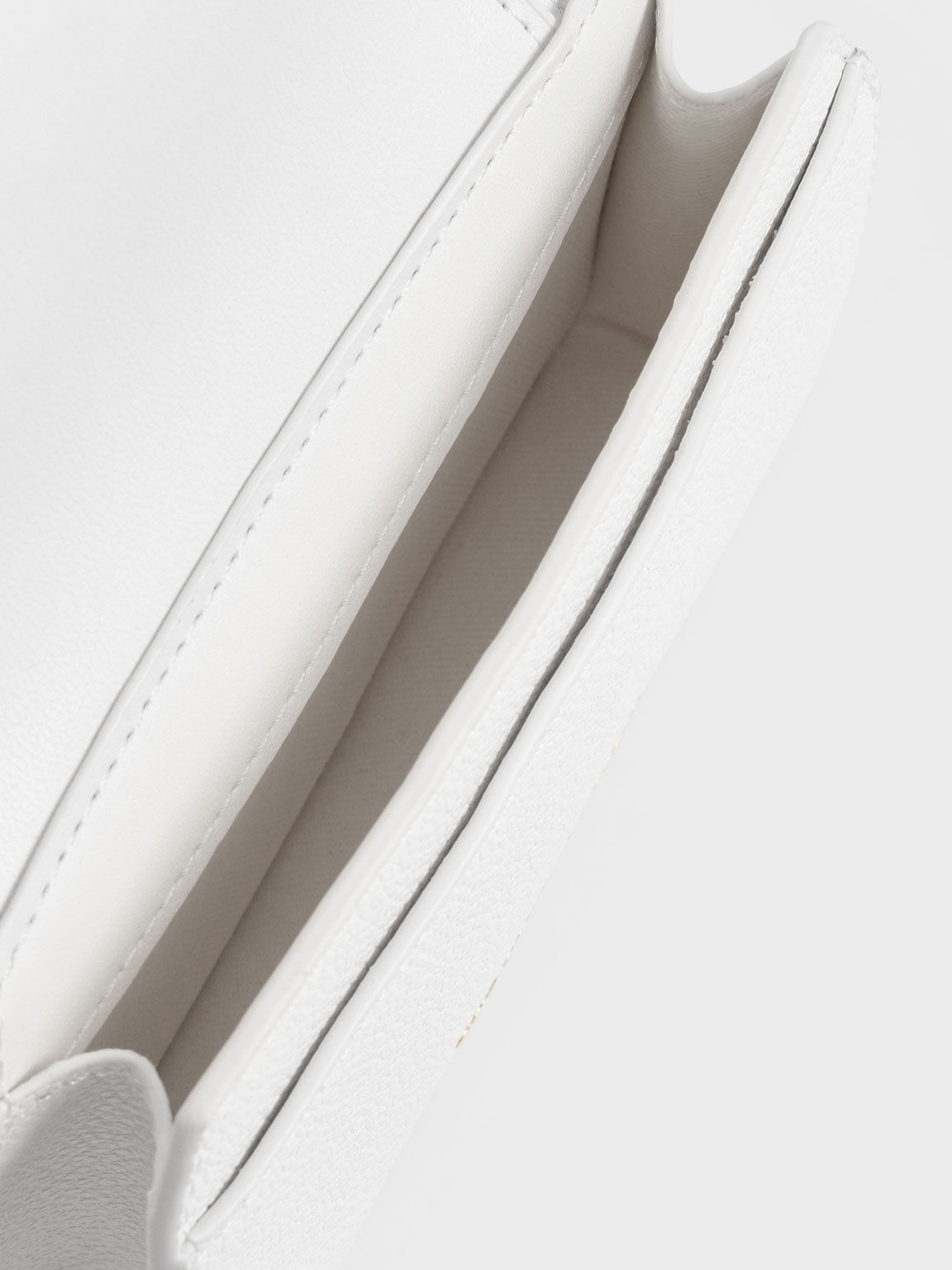 Selby Front Flap Curved Wristlet, White, hi-res