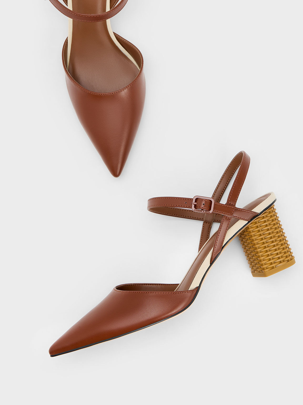 Cognac block heels hotsell