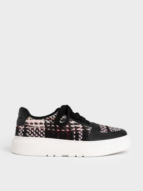 Stevie Woven Sneakers, Black, hi-res