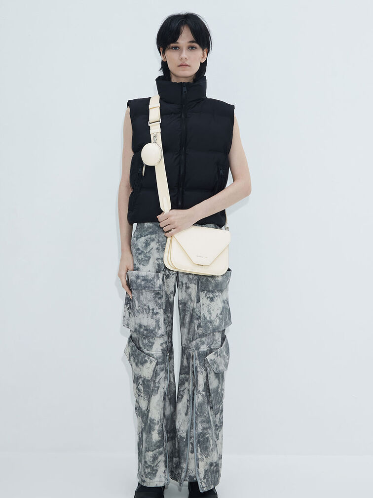 Kay Front Flap Crossbody Bag, Cream, hi-res