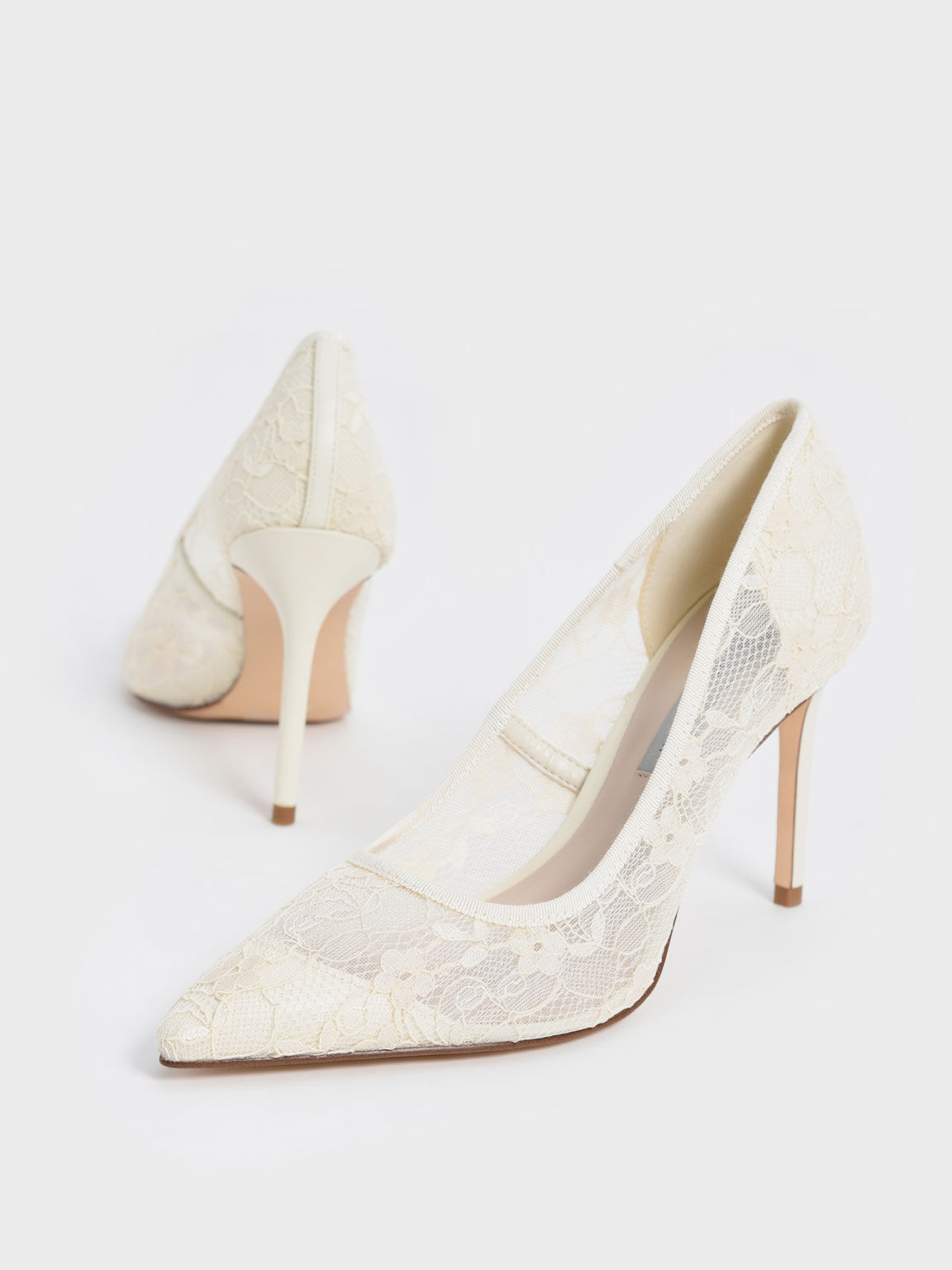 Cream lace heels new arrivals