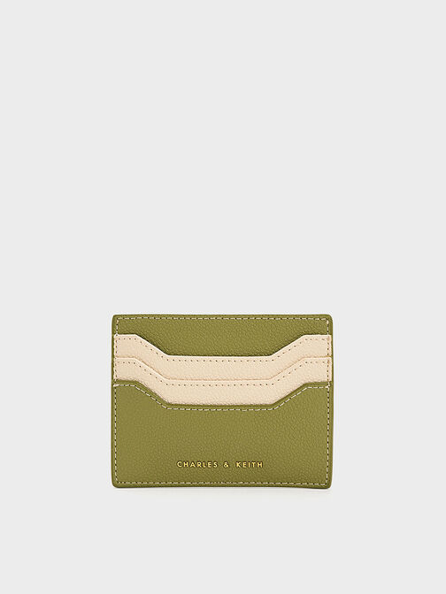 Two-Tone Multi-Slot Card Holder, Olive, hi-res