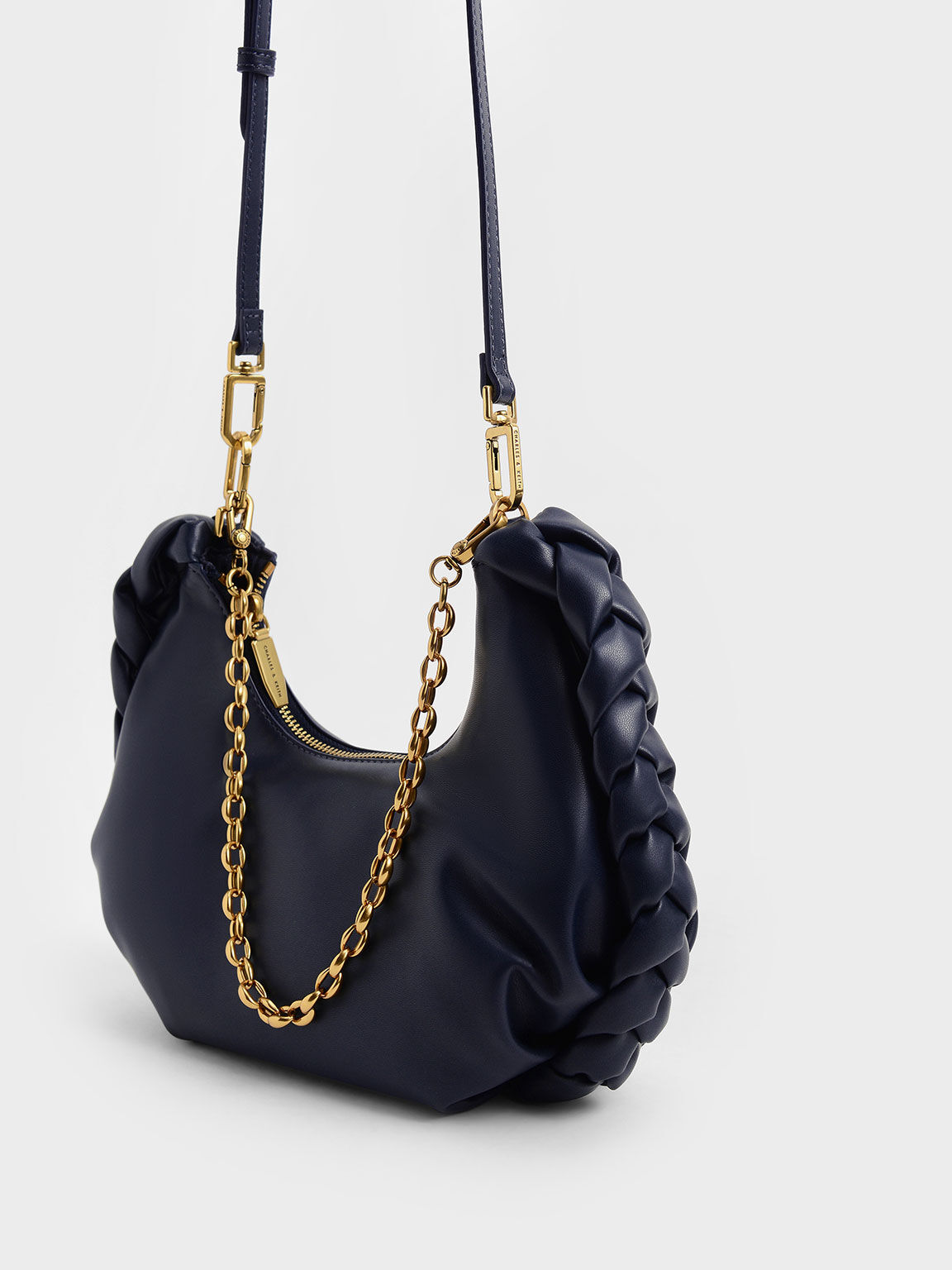 Hobo bag with chain strap top