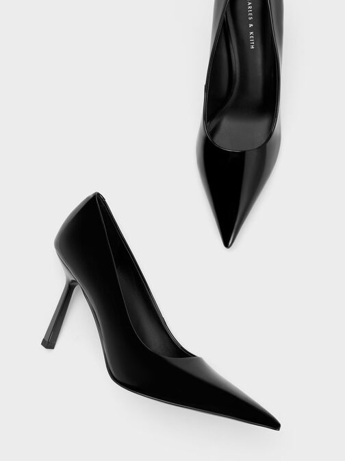 Patent Pointed-Toe Pumps, Black, hi-res