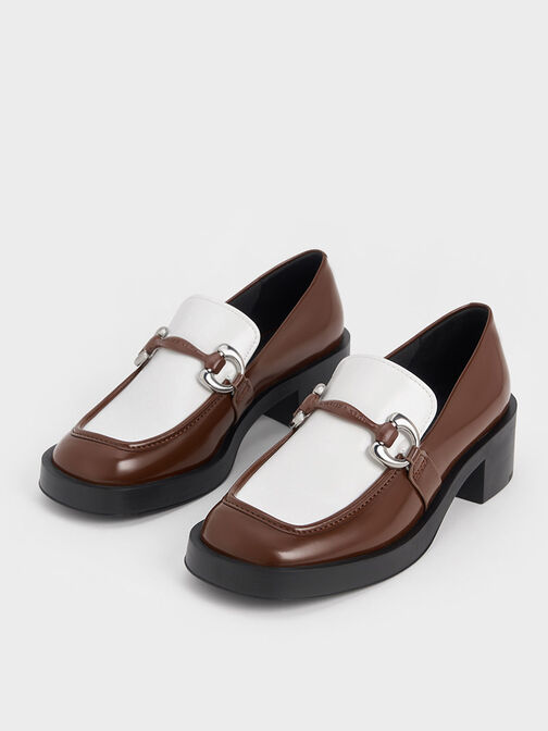 حذاء لوفر كاتيلايا بلونين وتصميم معدني, بني غامق, hi-res