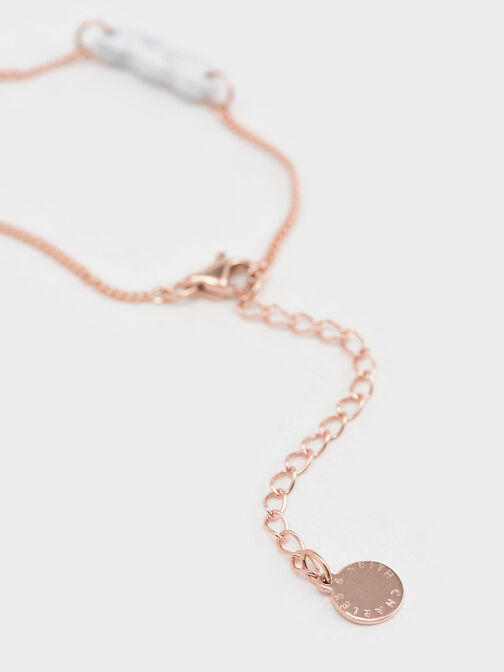 Resin Embellished Chain Link Bracelet, Rose Gold, hi-res