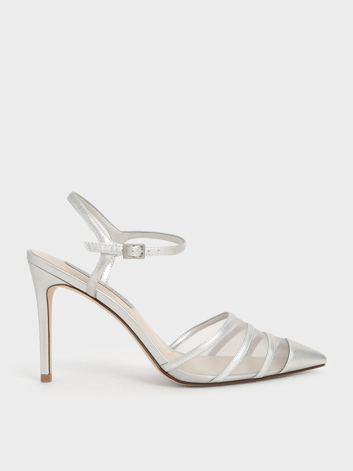 Silver Mesh Toe Cap Pumps CHARLES KEITH SA