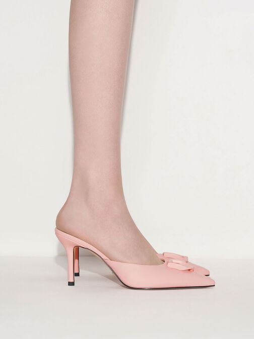 Gabine Leather Mules, Pink, hi-res