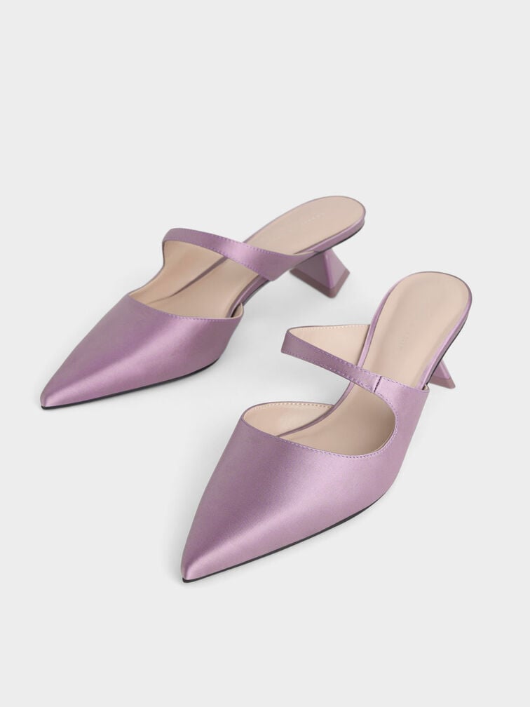 Vada Asymmetric Sculptural Heel Pumps, Lilac, hi-res