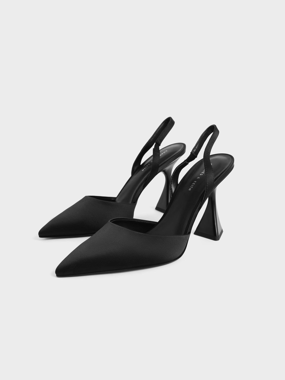 Recycled Polyester Slingback Pumps, Black, hi-res