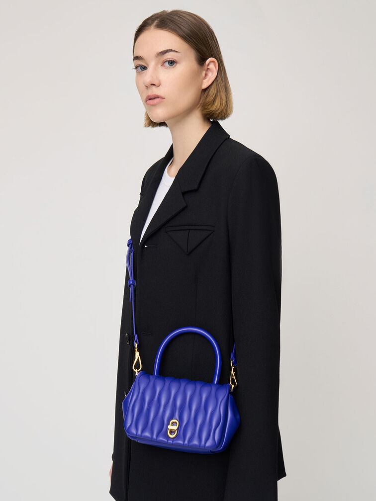 Iva Boxy Top Handle Bag, Cobalt, hi-res
