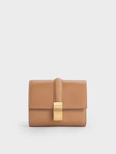 Wisteria Metallic-Accent Wallet, Tan, hi-res