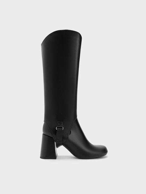 Gigi Block Heel Knee-High Boots, Black, hi-res