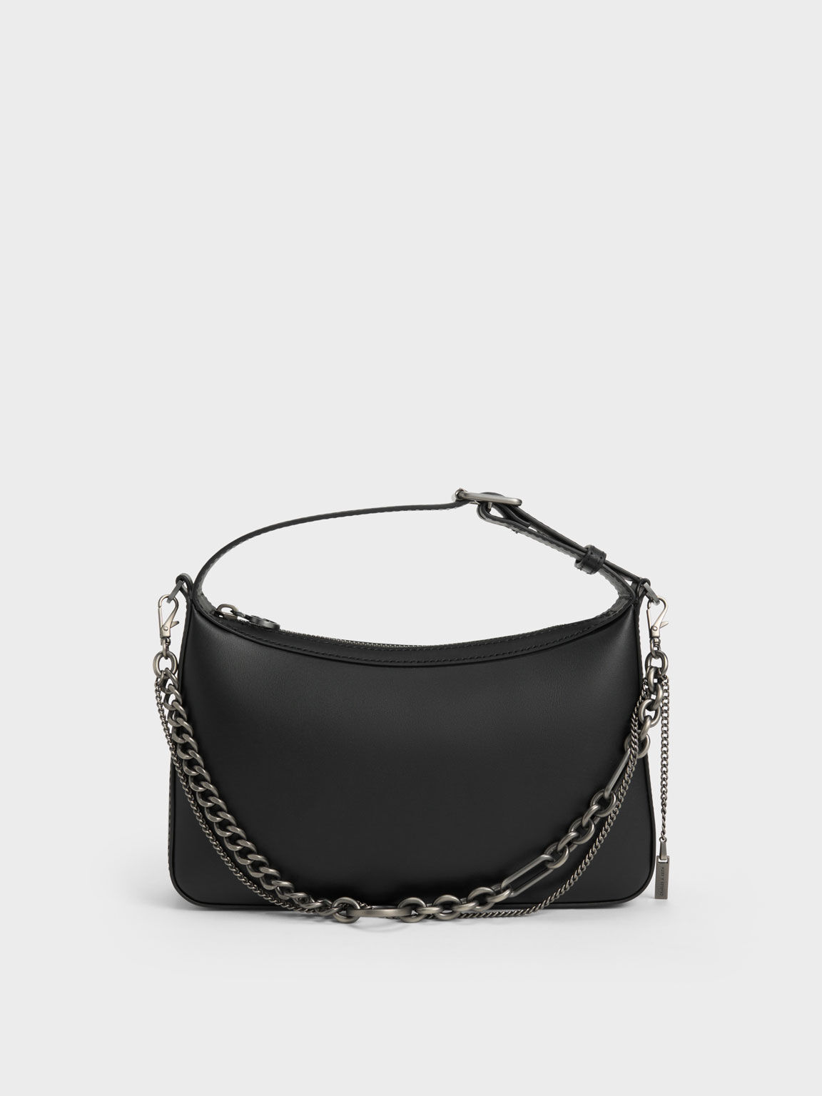 Jules Leather Chain-Embellished Bag, Black, hi-res