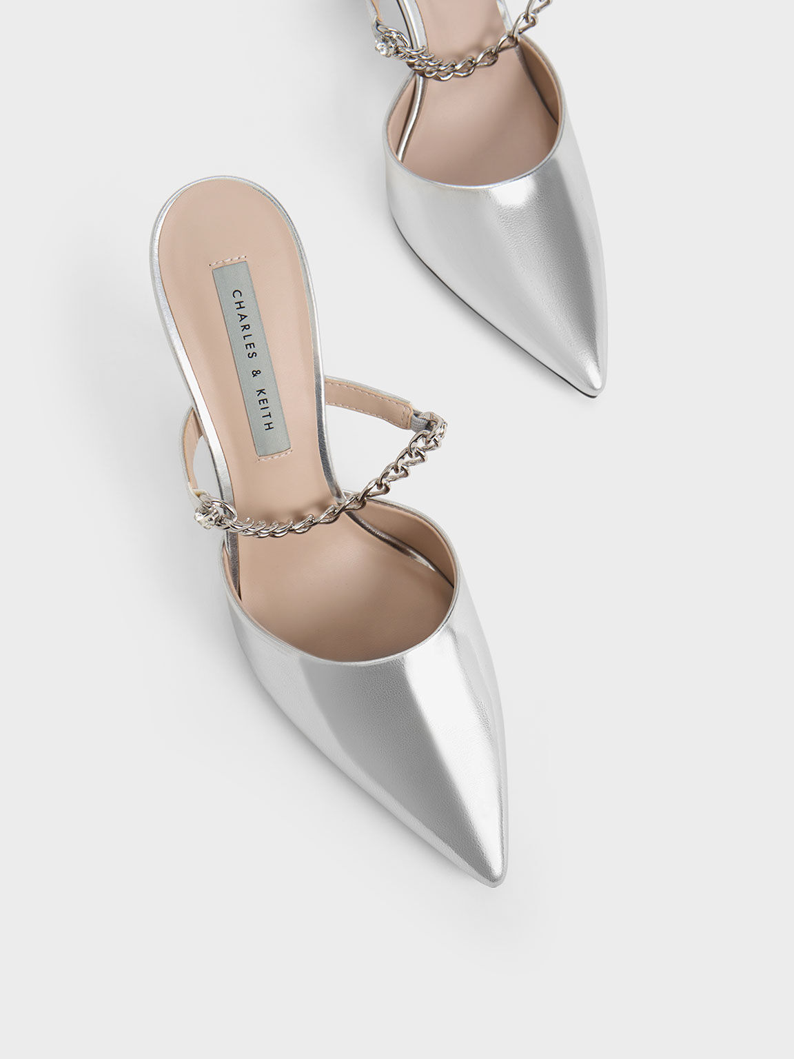 Charles and keith silver heels new arrivals