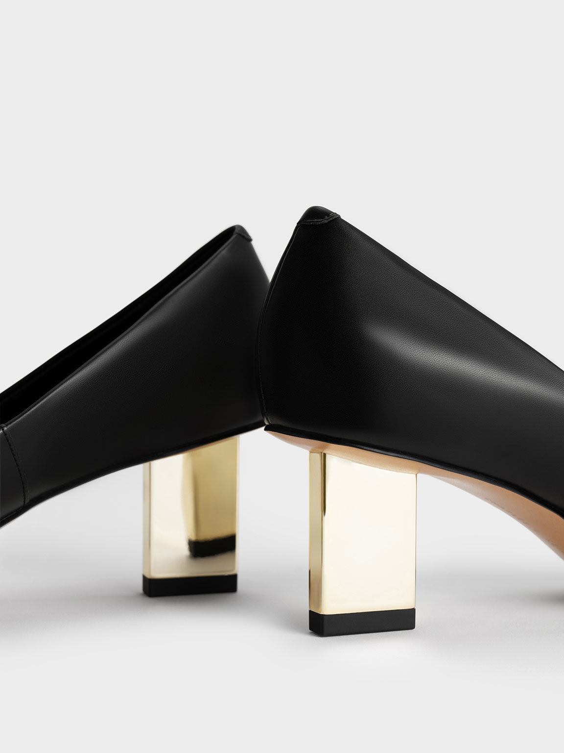 Metallic Blade Heel Pumps, Black, hi-res