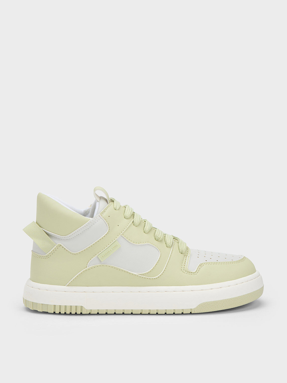 Two-Tone High-Top Platform Sneakers, Mint Green, hi-res