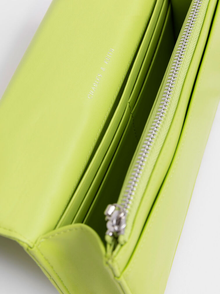 محفظة طويلة مبطن بمقبض سلسلة بافوتو, اخضر ليموني, hi-res