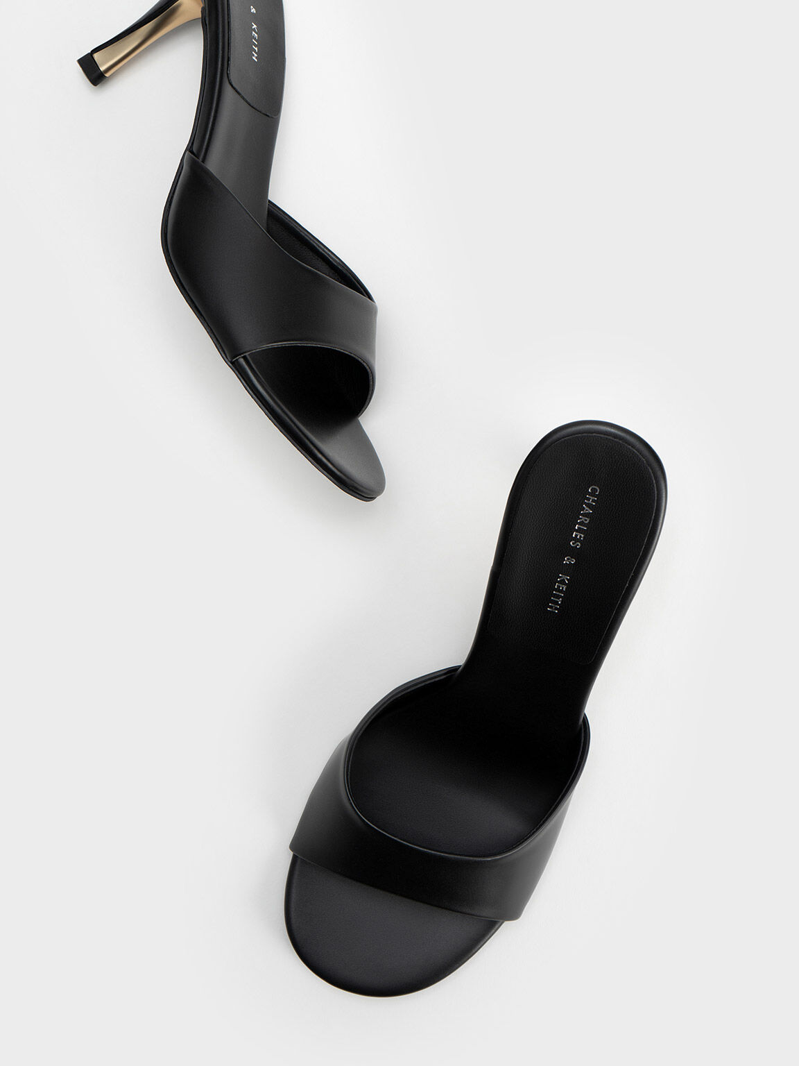 حذاء ميول بكعب منحوت ومقدمة مستديرة, أسود, hi-res